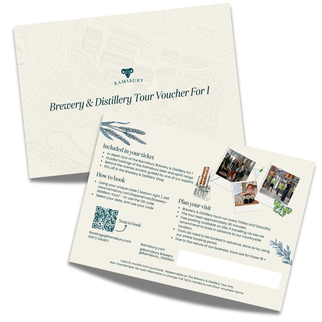 Distillery & Brewery Tour Gift Voucher for one - Printed